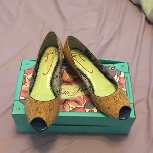 Poetic licence cork kitten heels NIB